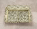 20th C. Art Deco Style Greek Key Velvet and Raffia Settee