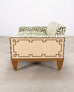 20th C. Art Deco Style Greek Key Velvet and Raffia Settee