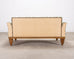 20th C. Art Deco Style Greek Key Velvet and Raffia Settee