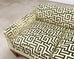 20th C. Art Deco Style Greek Key Velvet and Raffia Settee