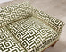 20th C. Art Deco Style Greek Key Velvet and Raffia Settee