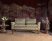 20th C. Art Deco Style Greek Key Velvet and Raffia Settee