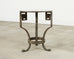 Neoclassical Greek Key Iron Marble Top Drinks Table