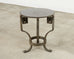 Neoclassical Greek Key Iron Marble Top Drinks Table