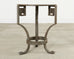 Neoclassical Greek Key Iron Marble Top Drinks Table