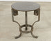 Neoclassical Greek Key Iron Marble Top Drinks Table