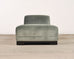 Modern Sage Green Mohair Chaise Longue Daybed on Ebonized Base
