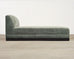 Modern Sage Green Mohair Chaise Longue Daybed on Ebonized Base
