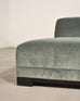 Modern Sage Green Mohair Chaise Longue Daybed on Ebonized Base