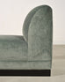 Modern Sage Green Mohair Chaise Longue Daybed on Ebonized Base