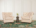 Pair of Ralph Lauren Style Leather Writer's Chairs + Ottomans