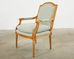 Pair of French Louis XVI Style Beechwood Fauteuil Armchairs