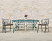 Set of Four Brown Jordan-Style Neoclassical Garden Armchairs