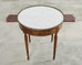 French Louis XVI Style Carrara Marble Mahogany Bouillotte Table