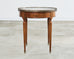 French Louis XVI Style Carrara Marble Mahogany Bouillotte Table