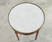 French Louis XVI Style Carrara Marble Mahogany Bouillotte Table