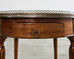 French Louis XVI Style Carrara Marble Mahogany Bouillotte Table