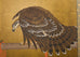 Japanese Showa Two Panel Screen Pair of Tethered Hawks