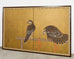 Japanese Showa Two Panel Screen Pair of Tethered Hawks