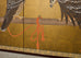 Japanese Showa Two Panel Screen Pair of Tethered Hawks