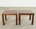 Pair of Henredon Chinese Chippendale Mahogany Side End Tables