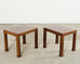 Pair of Henredon Chinese Chippendale Mahogany Side End Tables