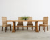 French Arts and Crafts Oak Farmhouse Trestle Dining Table