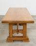 French Arts and Crafts Oak Farmhouse Trestle Dining Table