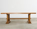 French Arts and Crafts Oak Farmhouse Trestle Dining Table