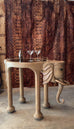 Marge Carson Hollywood Regency Elephant Bar Cart