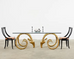 Polished Brass Ibex Rams Head Hollywood Regency Dining Table