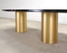 India Mahdavi Alber Sectional Walnut Brass Dining Table 11 Ft