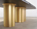 India Mahdavi Alber Sectional Walnut Brass Dining Table 11 Ft