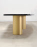 India Mahdavi Alber Sectional Walnut Brass Dining Table 11 Ft