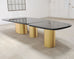 India Mahdavi Alber Sectional Walnut Brass Dining Table 11 Ft