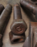 Set of 16 Industrial Oversized Iron Nuts Bolts and Link Plates