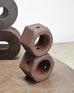 Set of 16 Industrial Oversized Iron Nuts Bolts and Link Plates