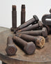 Set of 16 Industrial Oversized Iron Nuts Bolts and Link Plates