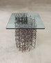 Marc Weinstein Attributed Brutalist Welded Nails Cocktail Table