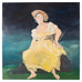 Ira Yeager 20th C. Woman in Yellow Oil Canvas Painting 5.5 Ft
