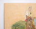 Ira Yeager 20th C. Corfu Woman on Donkey Oil Canvas Painting 6 Ft