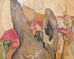 Ira Yeager 20th C. Corfu Woman on Donkey Oil Canvas Painting 6 Ft
