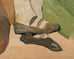 Ira Yeager 20th C. Corfu Woman on Donkey Oil Canvas Painting 6 Ft