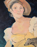 Ira Yeager 20th C. Woman in Yellow Oil Canvas Painting 5.5 Ft