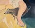 Ira Yeager 20th C. Woman in Yellow Oil Canvas Painting 5.5 Ft