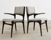 Set of Four Carlo De Carli Walnut Dining Armchairs