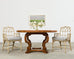 Set of Six McGuire Rattan Cathedral Back Rattan Dining Chairs