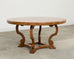 Country Italian Round Oak Dining Table with Parquetry Top