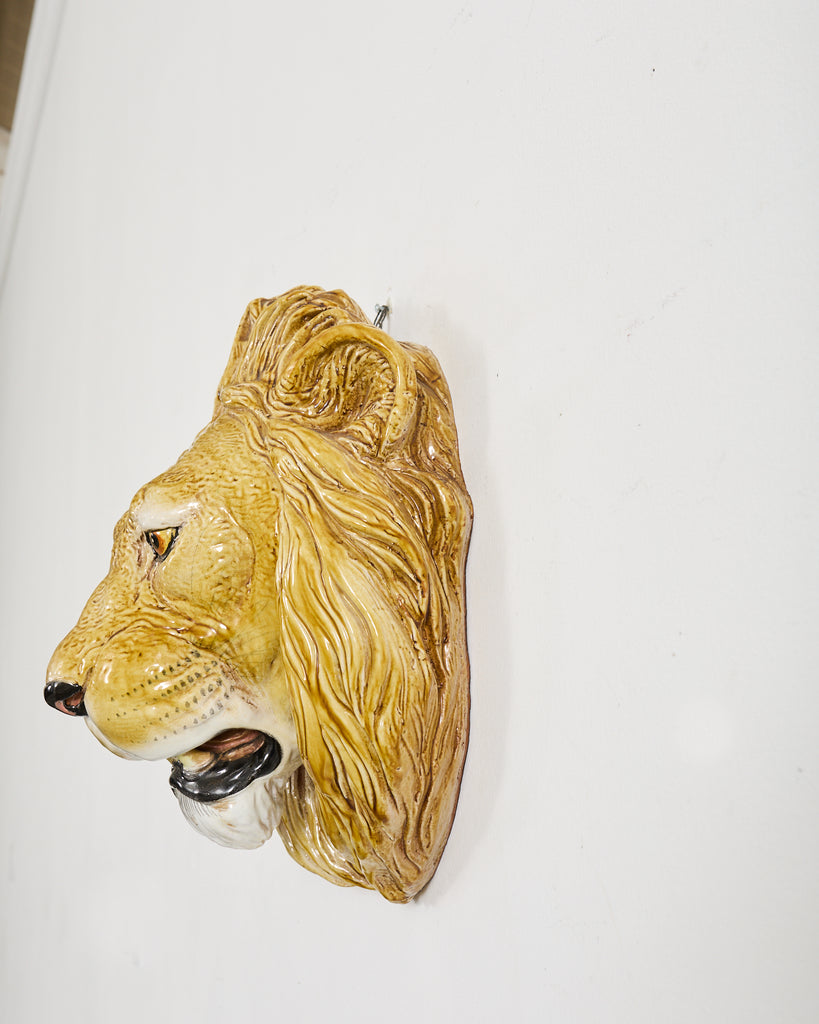 Monumental Italian Majolica Glazed Ceramic Lions Head – Erin Lane