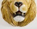 Monumental Italian Majolica Glazed Ceramic Lions Head